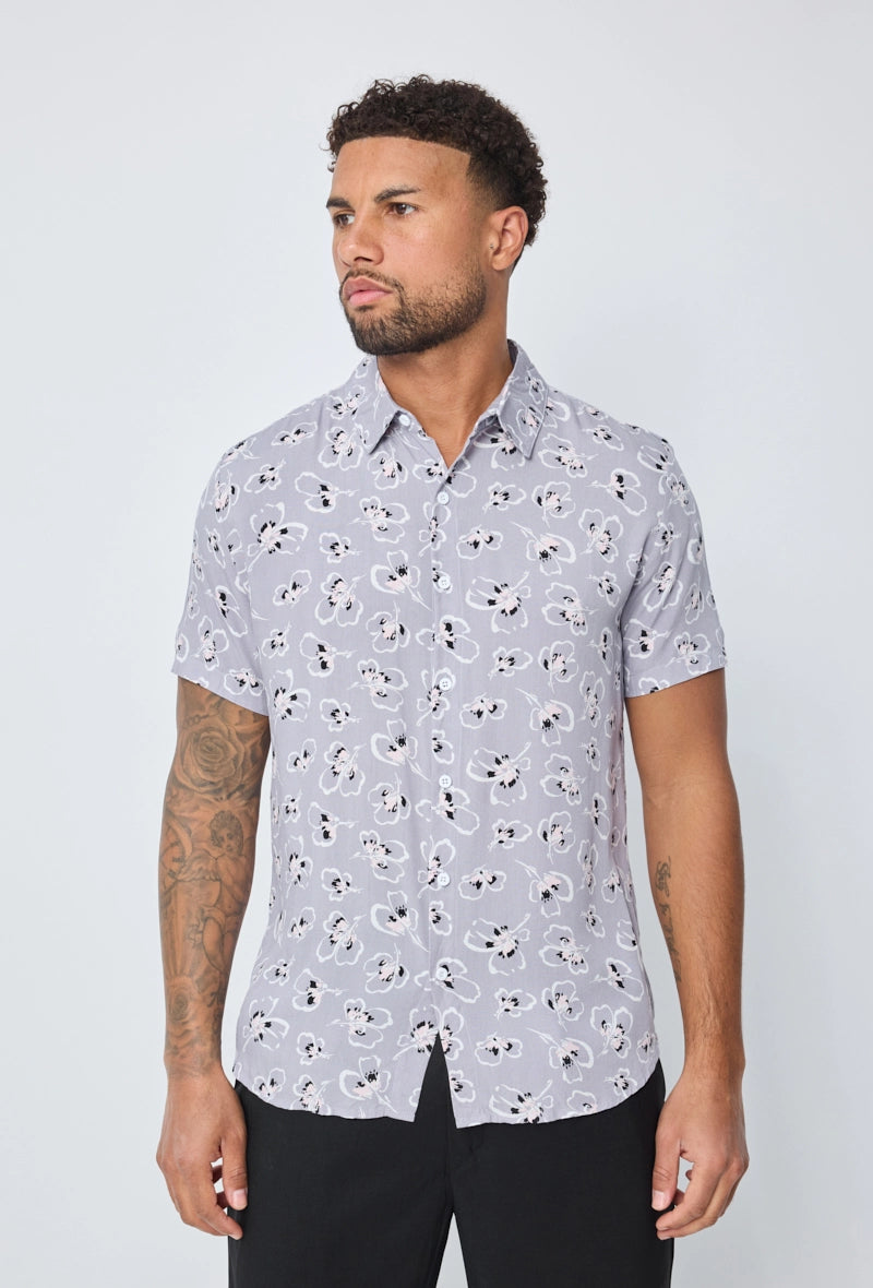Chemise manches courtes à imprimé fleuri