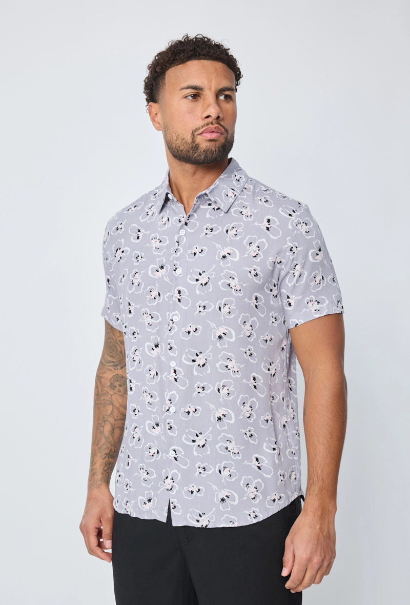 Chemise manches courtes à imprimé fleuri