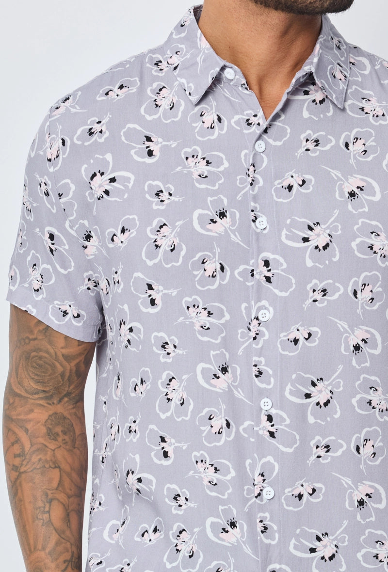 Chemise manches courtes à imprimé fleuri
