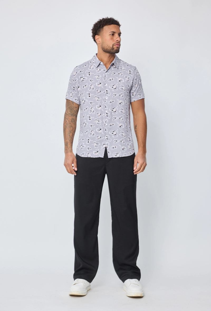 Chemise manches courtes à imprimé fleuri