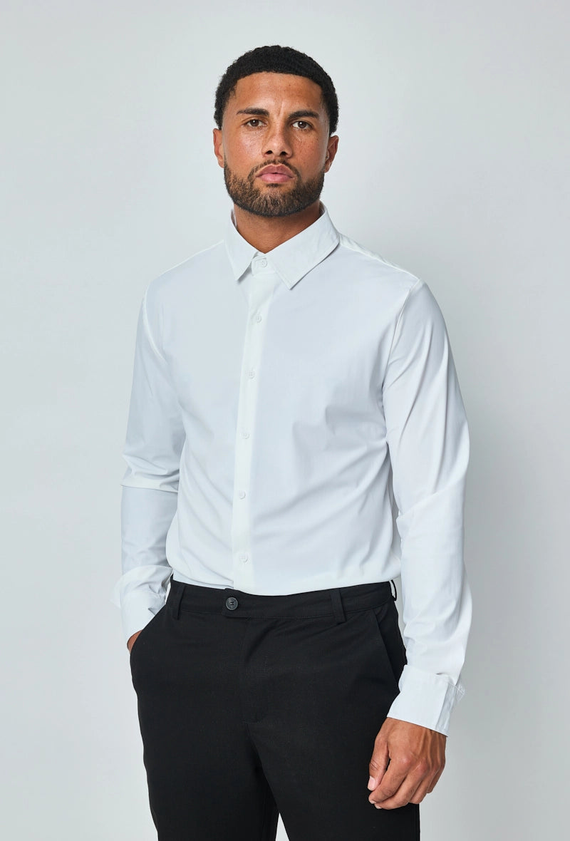 Plain long-sleeved shirt