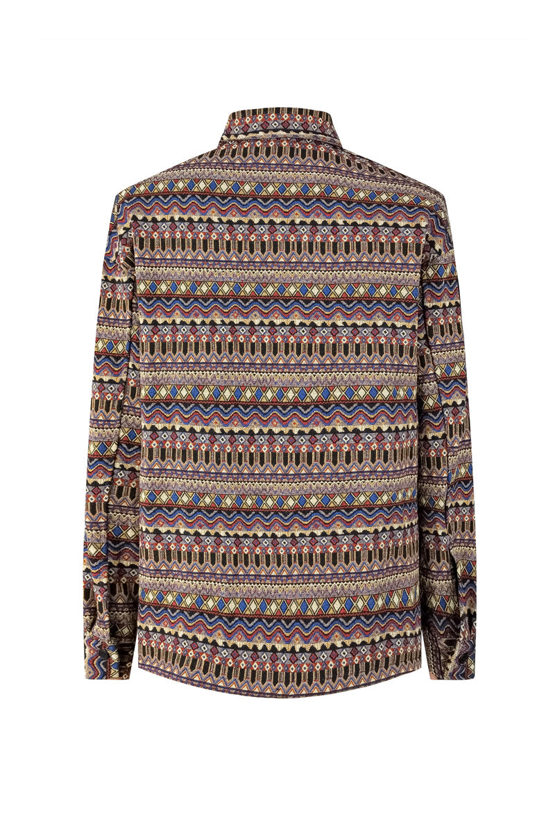 Overshirt with colorful abstract patterns