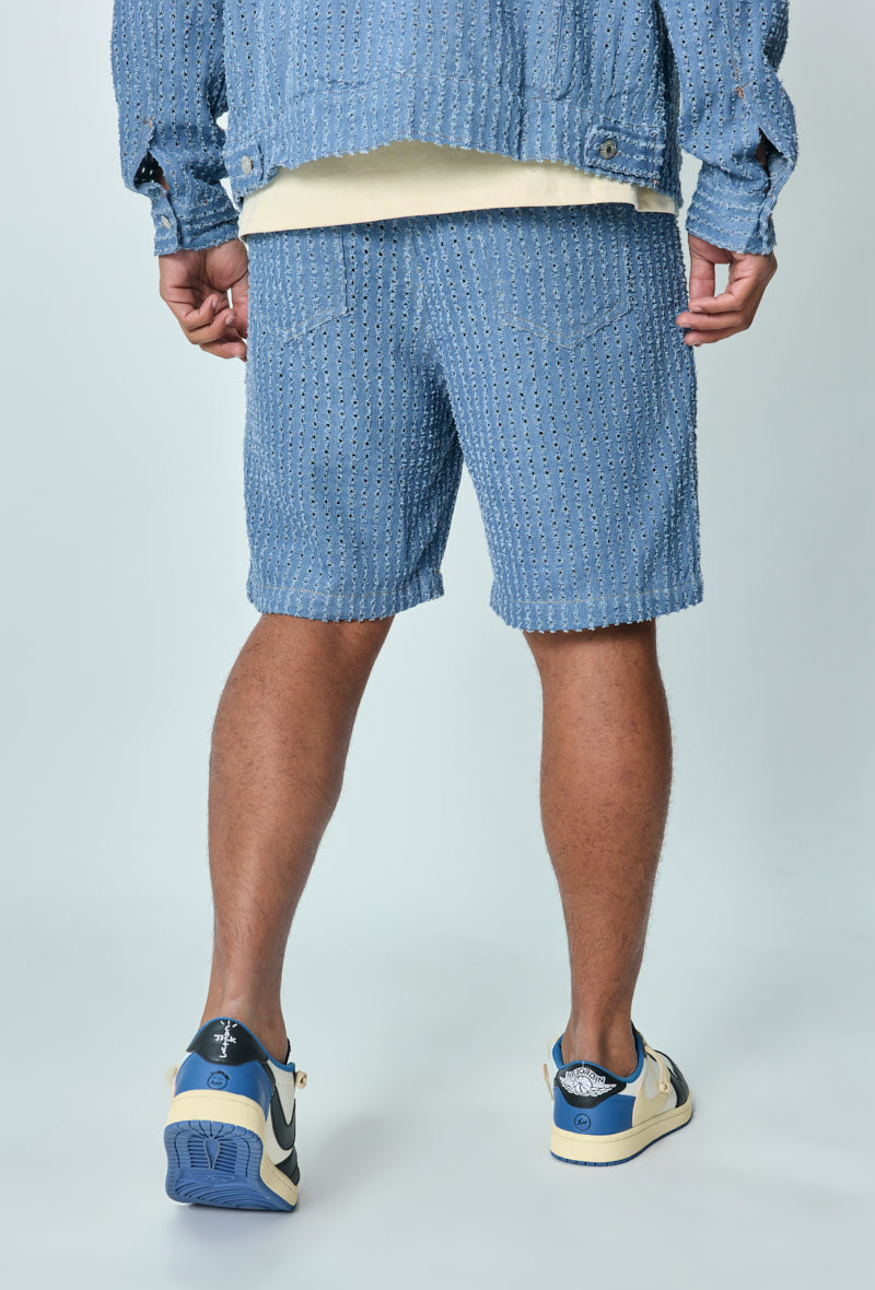 Straight shorts with hole patterns