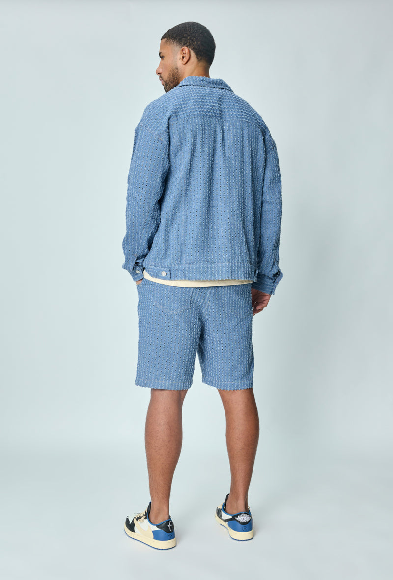 Straight shorts with hole patterns