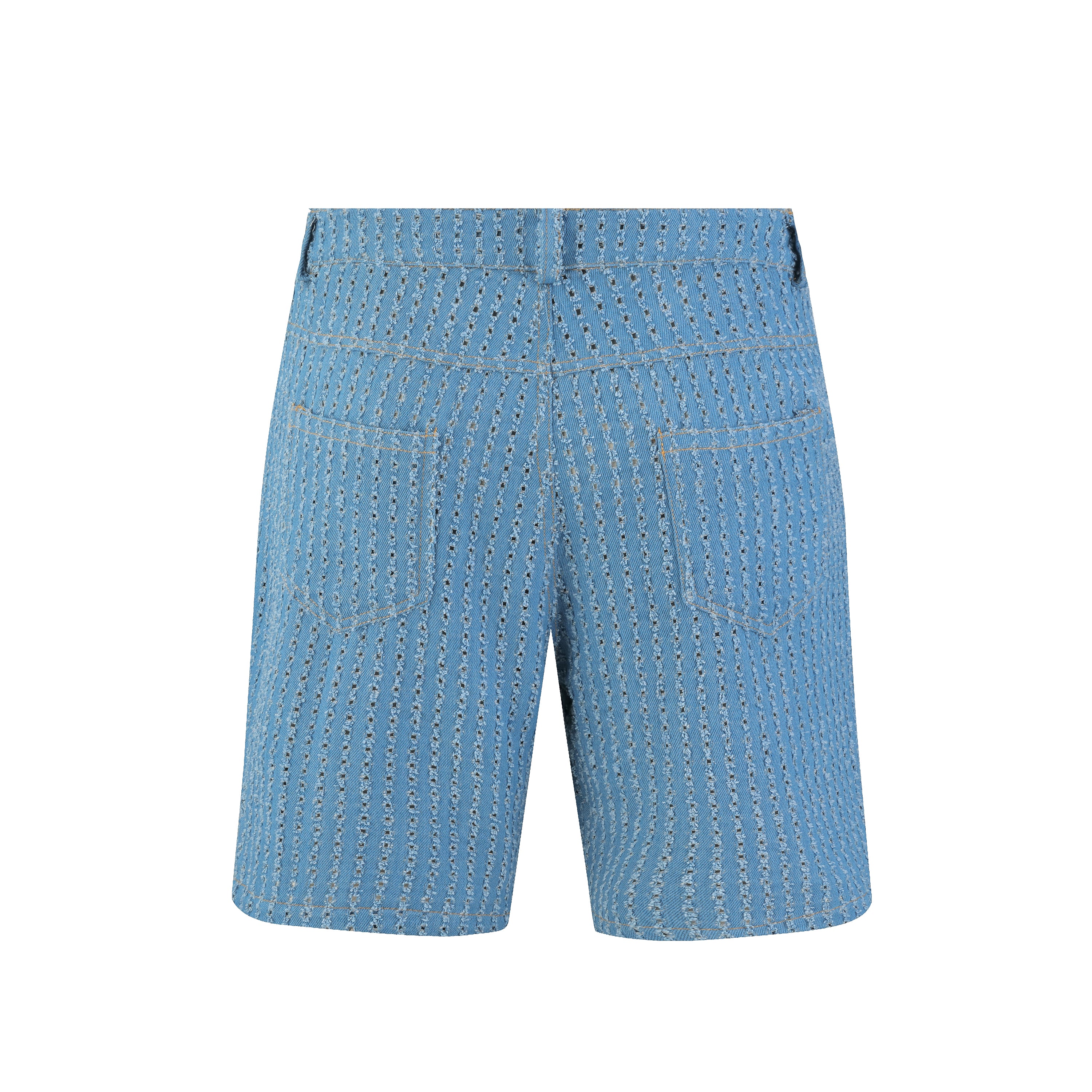 Straight shorts with hole patterns