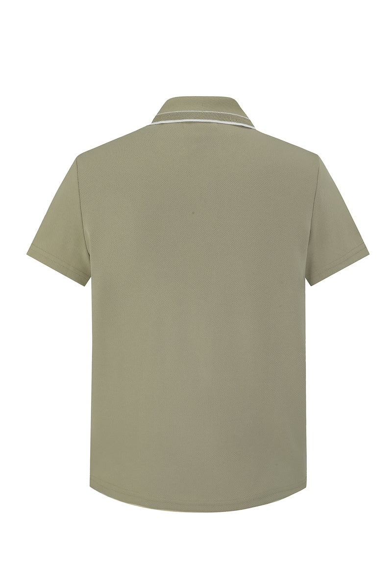 Plain short-sleeved polo shirt