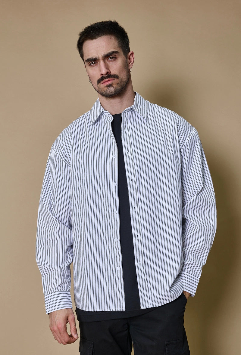 Long-sleeved striped shirt