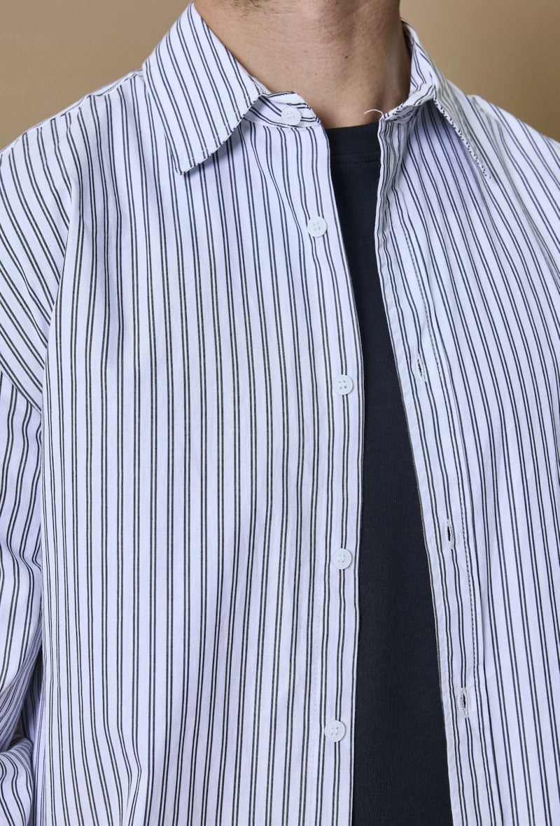 Long-sleeved striped shirt