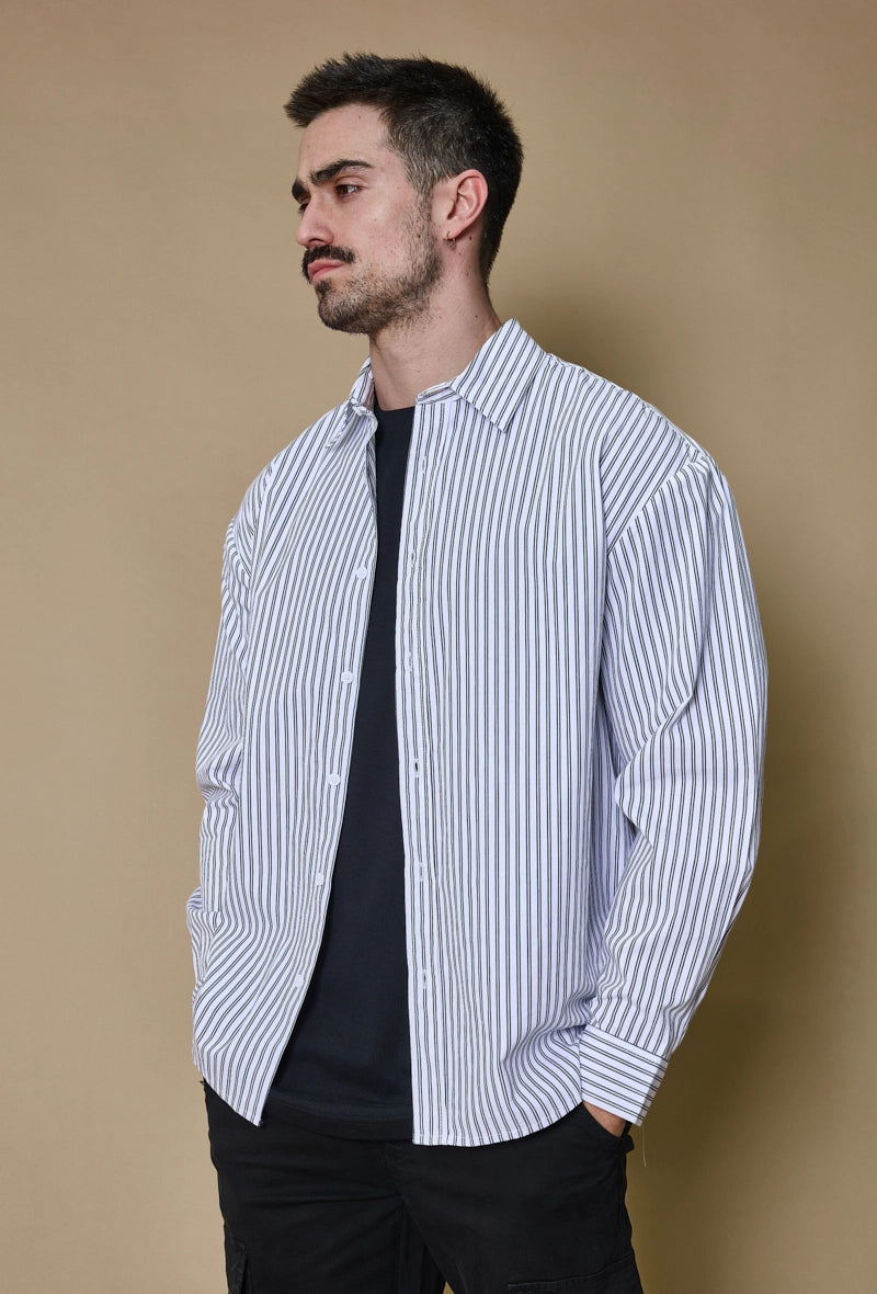 Long-sleeved striped shirt