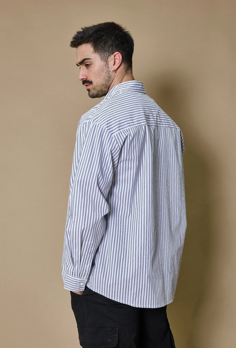 Long-sleeved striped shirt