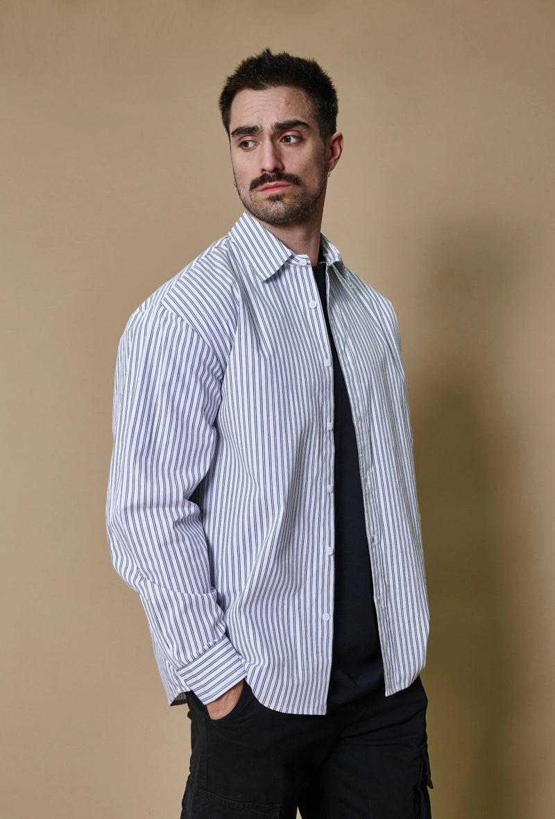 Long-sleeved striped shirt