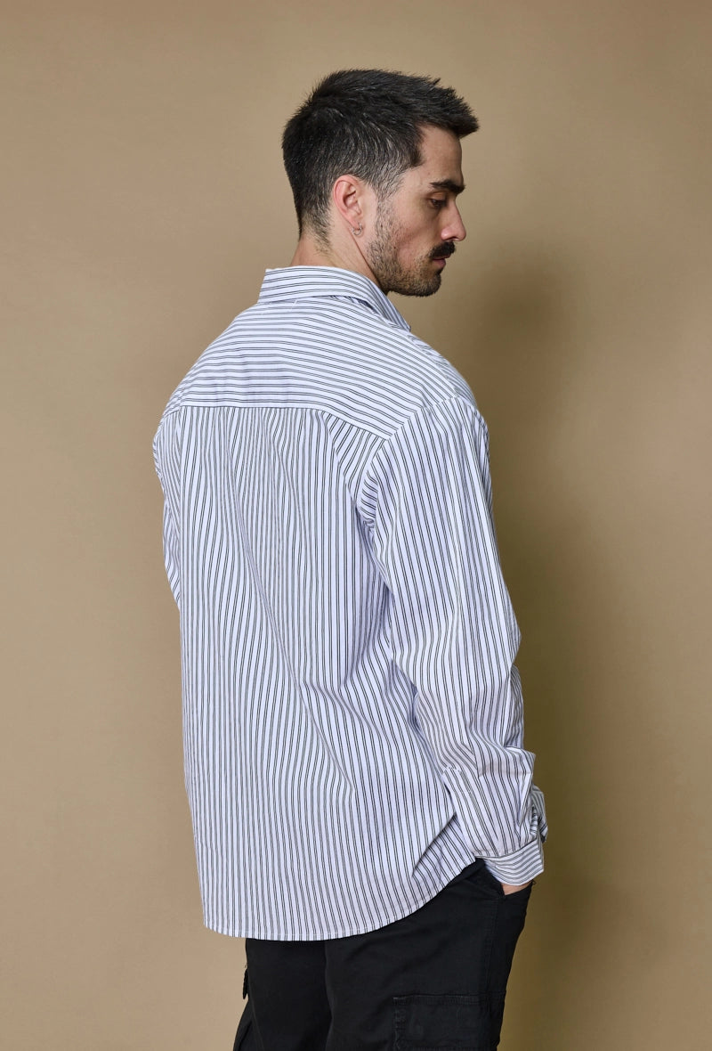 Long-sleeved striped shirt