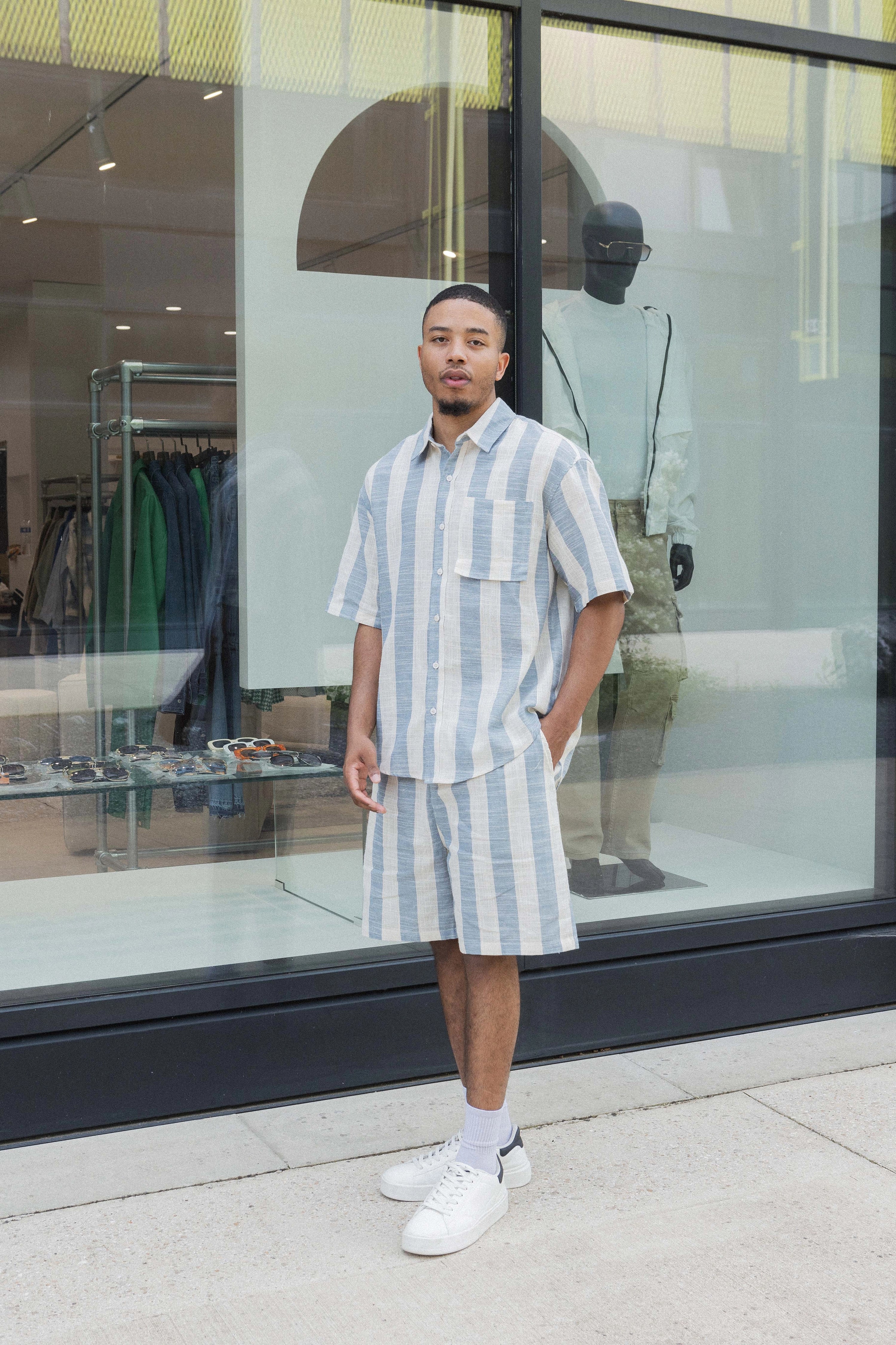 Ensemble chemise short à rayure