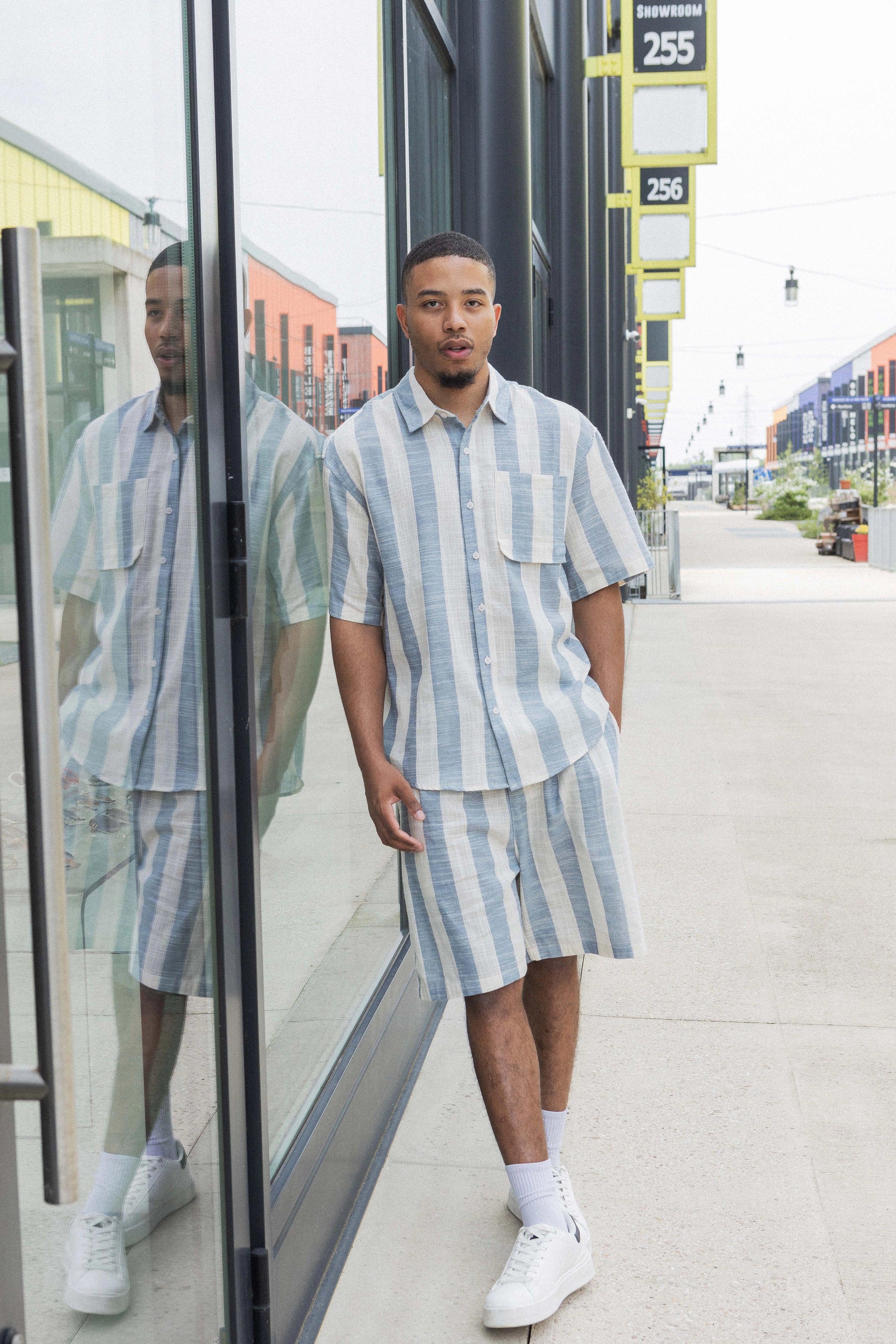 Ensemble chemise short à rayure