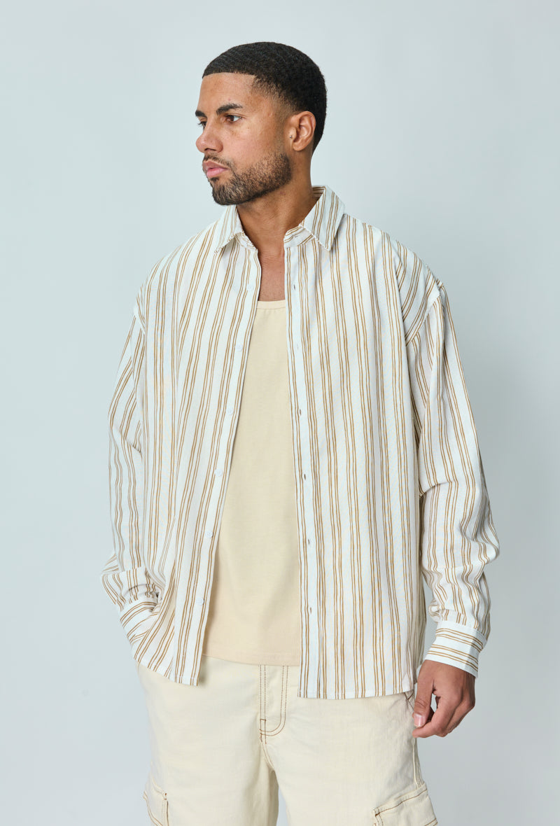 Long-sleeved striped shirt