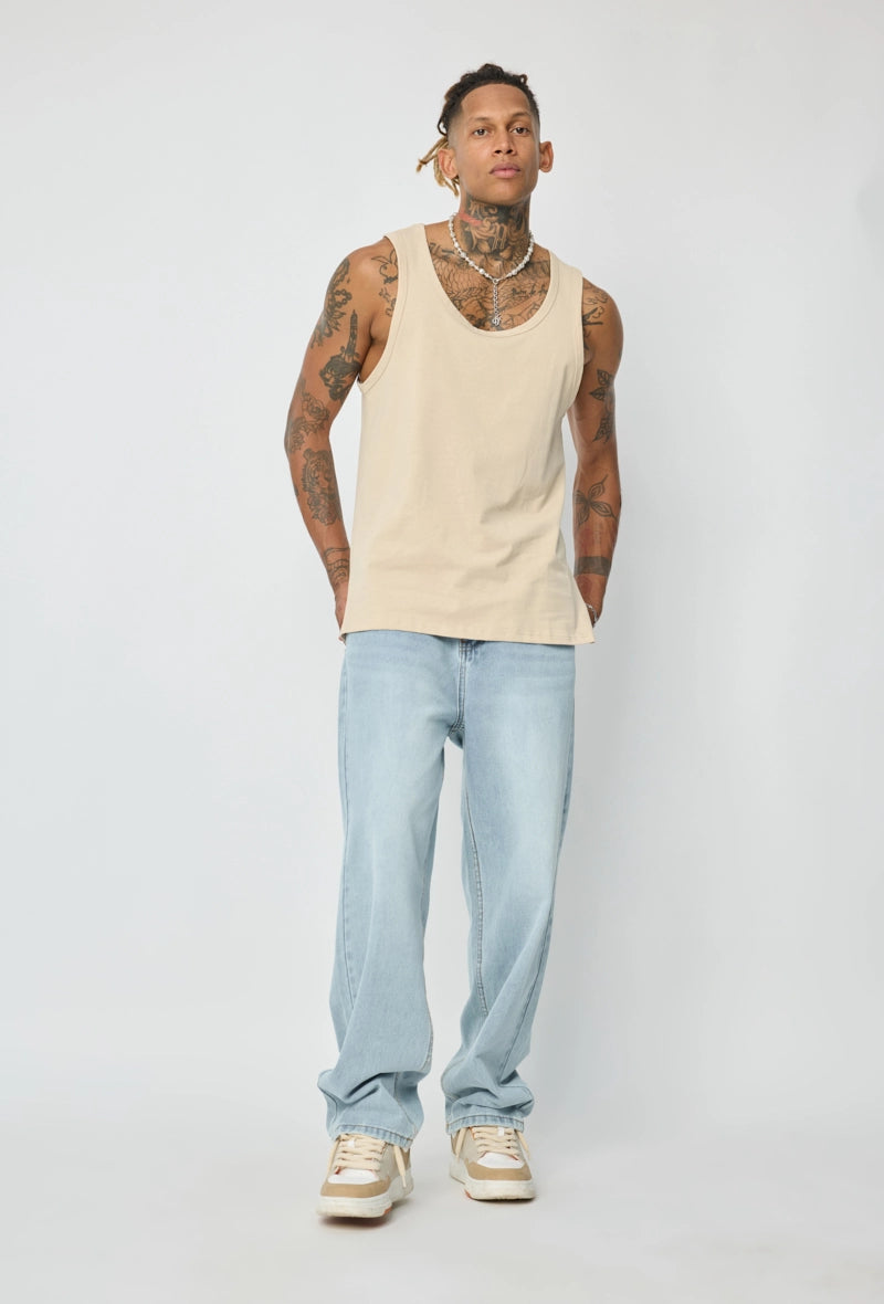 T-shirt uni sans manches