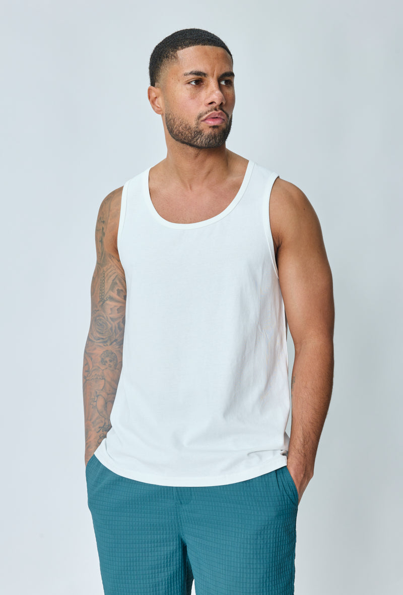 Plain sleeveless t-shirt