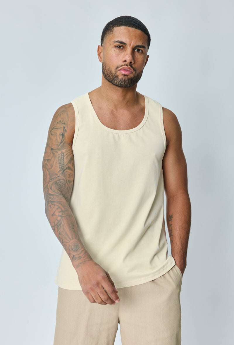 Plain sleeveless t-shirt