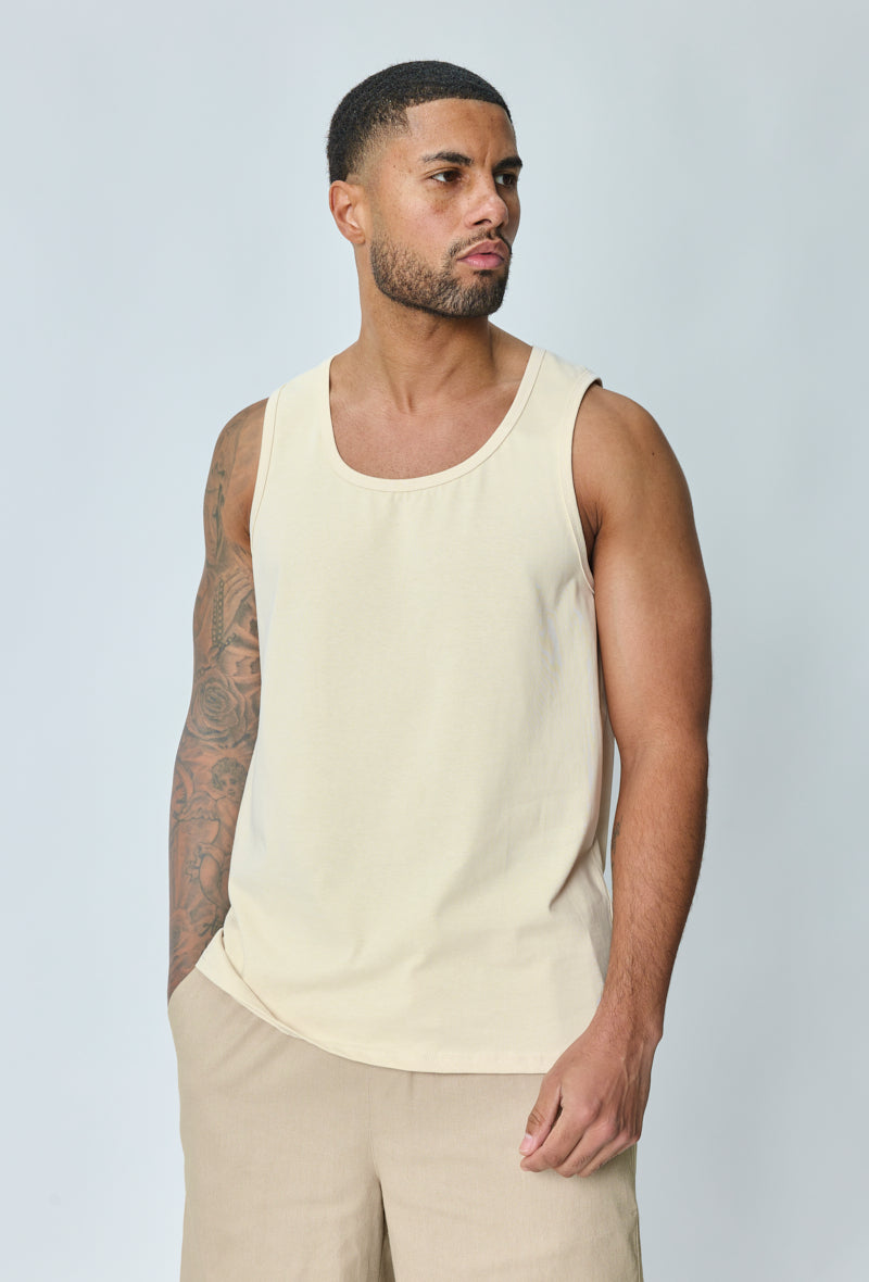 Plain sleeveless t-shirt