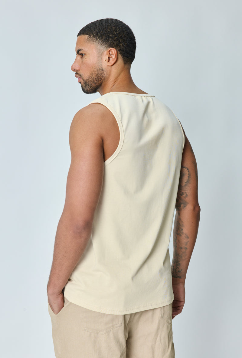 Plain sleeveless t-shirt