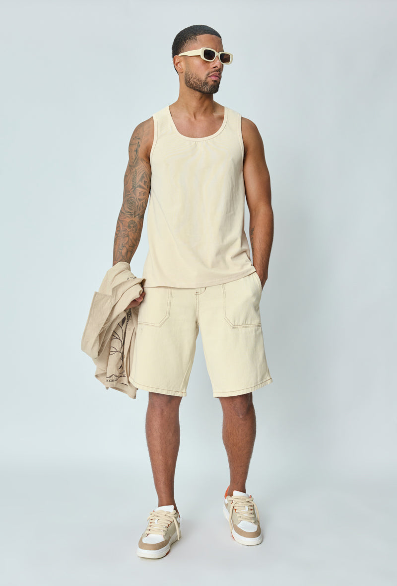 Plain sleeveless t-shirt