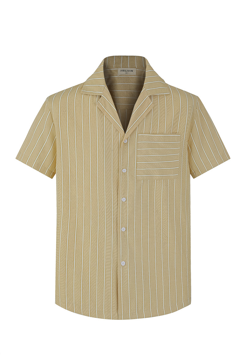 Short-sleeved striped shirt