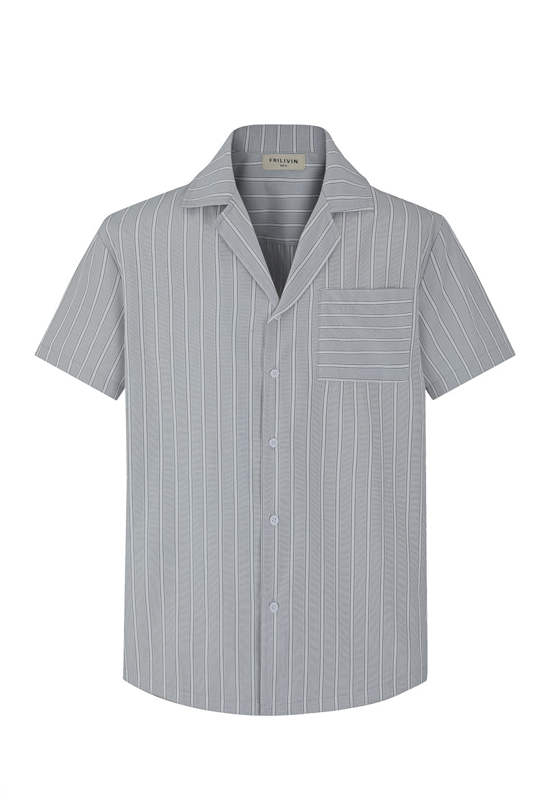 Short-sleeved striped shirt