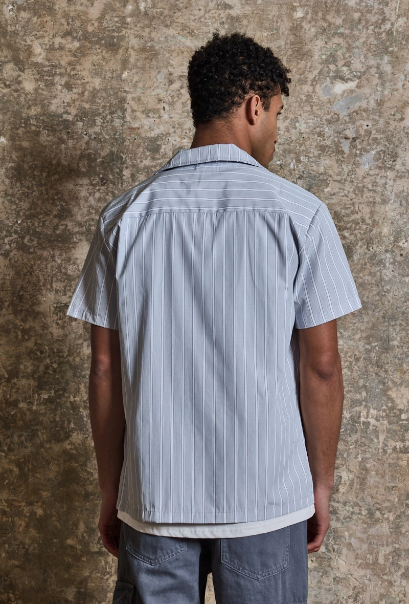 Short-sleeved striped shirt