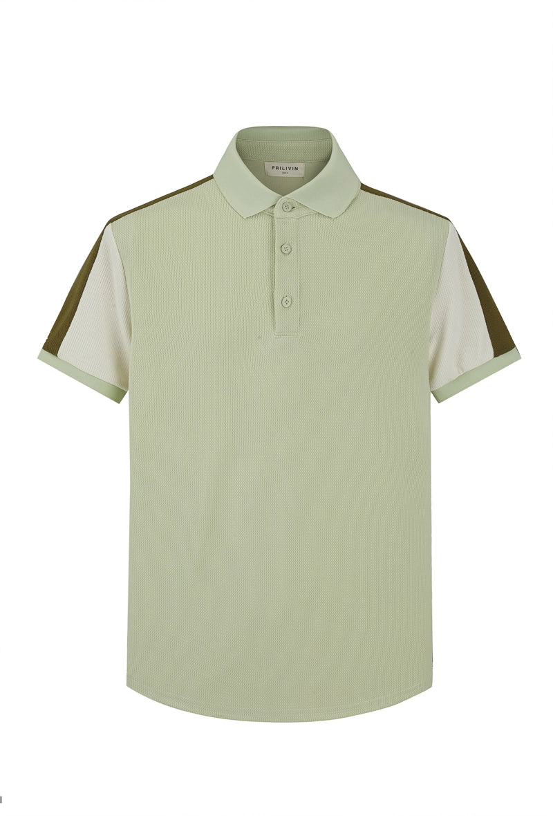 Short-sleeved three-color polo shirt