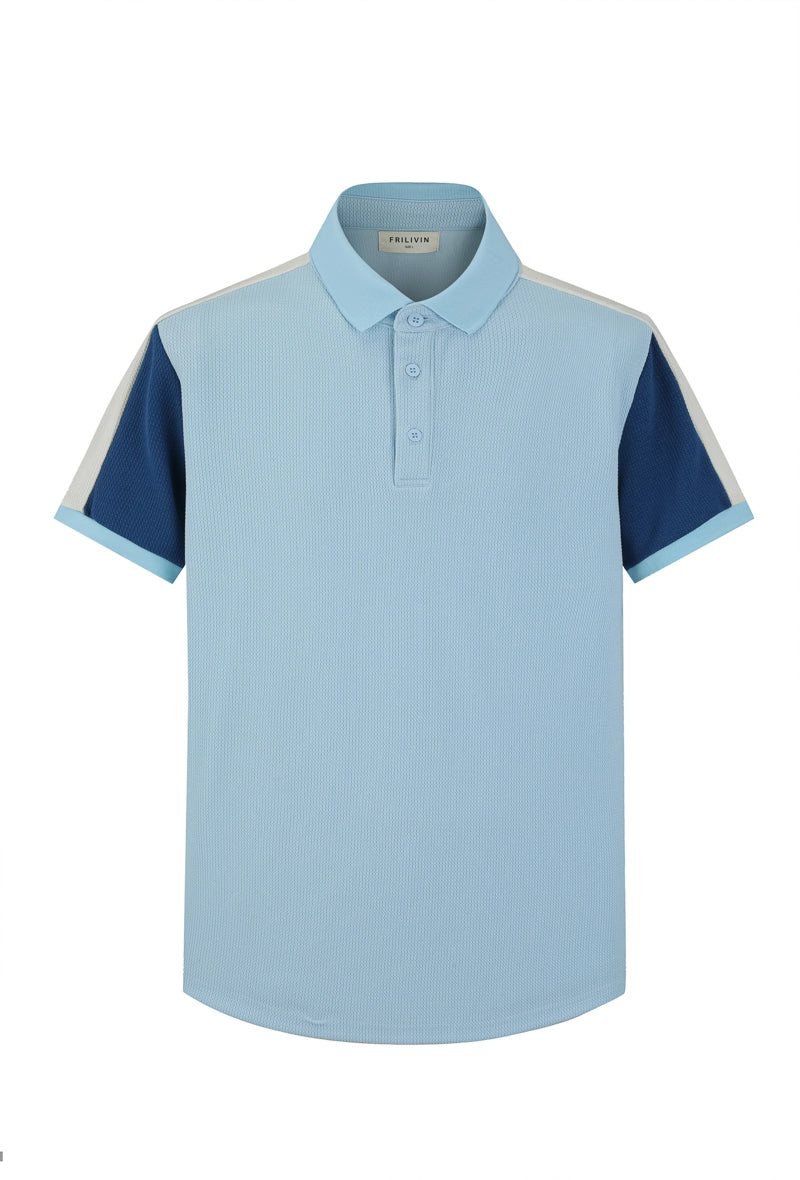 Short-sleeved three-color polo shirt