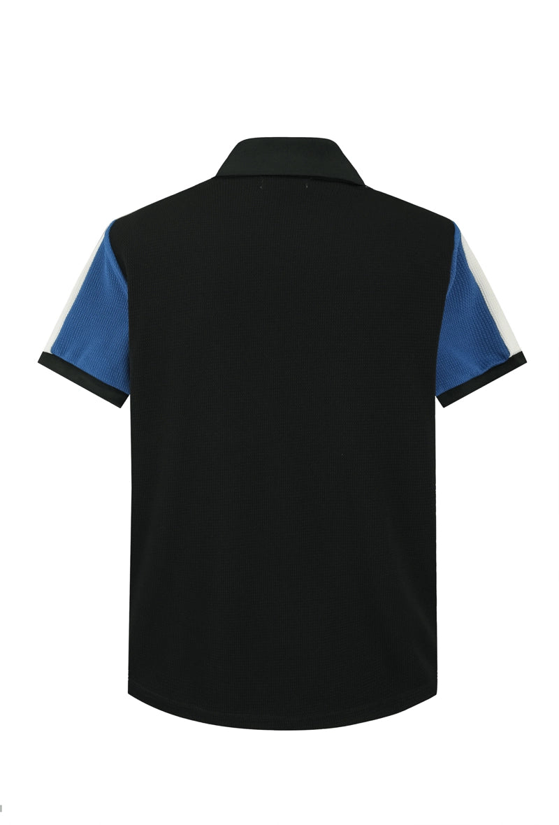 Short-sleeved three-color polo shirt