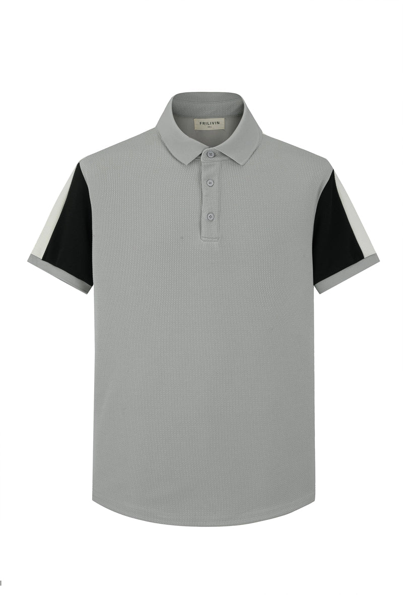 Short-sleeved three-color polo shirt