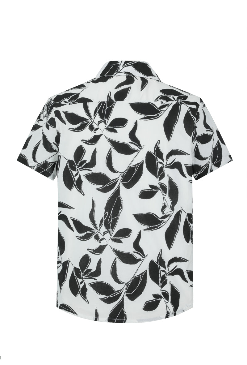 Chemise manches courtes à motifs fleuris