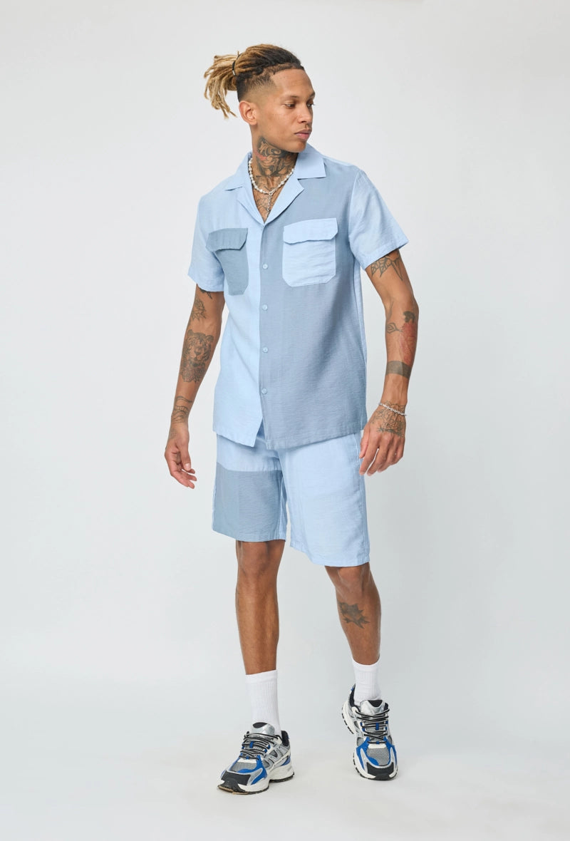 Ensemble chemise short bicolore