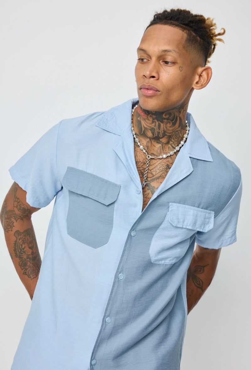 Ensemble chemise short bicolore