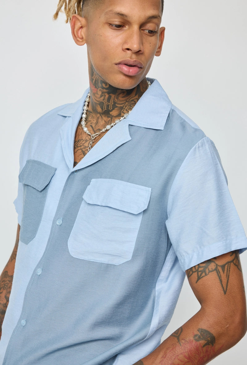 Ensemble chemise short bicolore