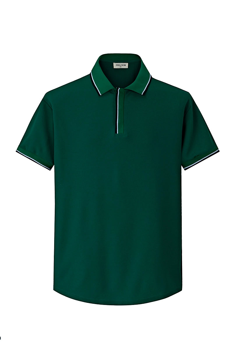 Plain short-sleeved polo shirt