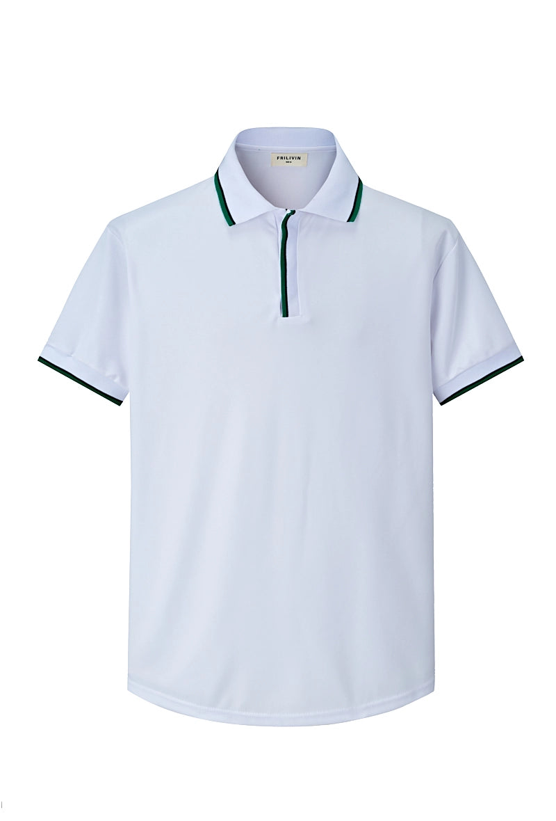 Plain short-sleeved polo shirt