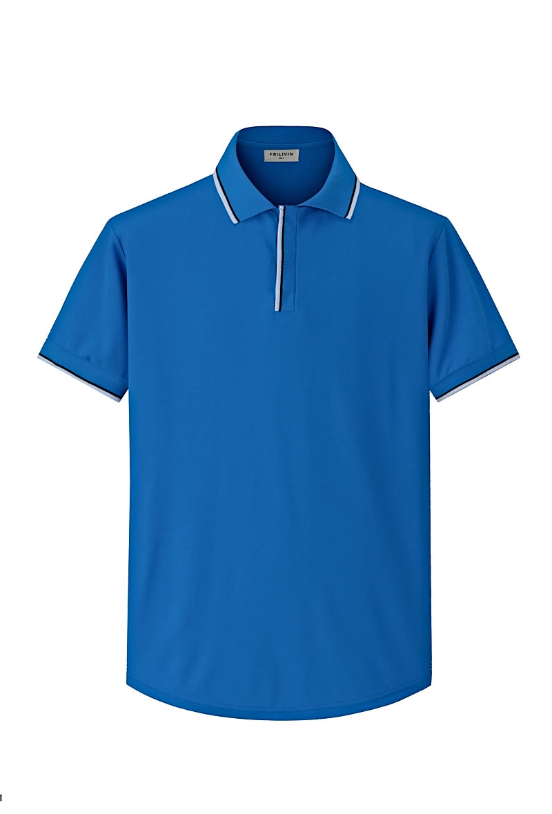 Plain short-sleeved polo shirt