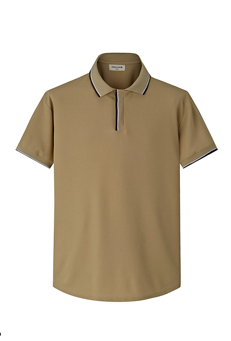 Plain short-sleeved polo shirt