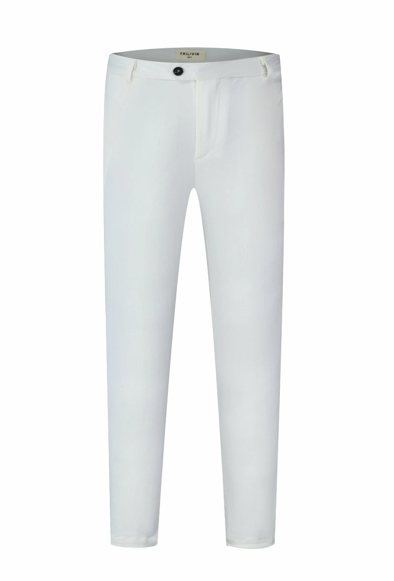 Urban chic plain pants. zipper and asymmetrical button closure