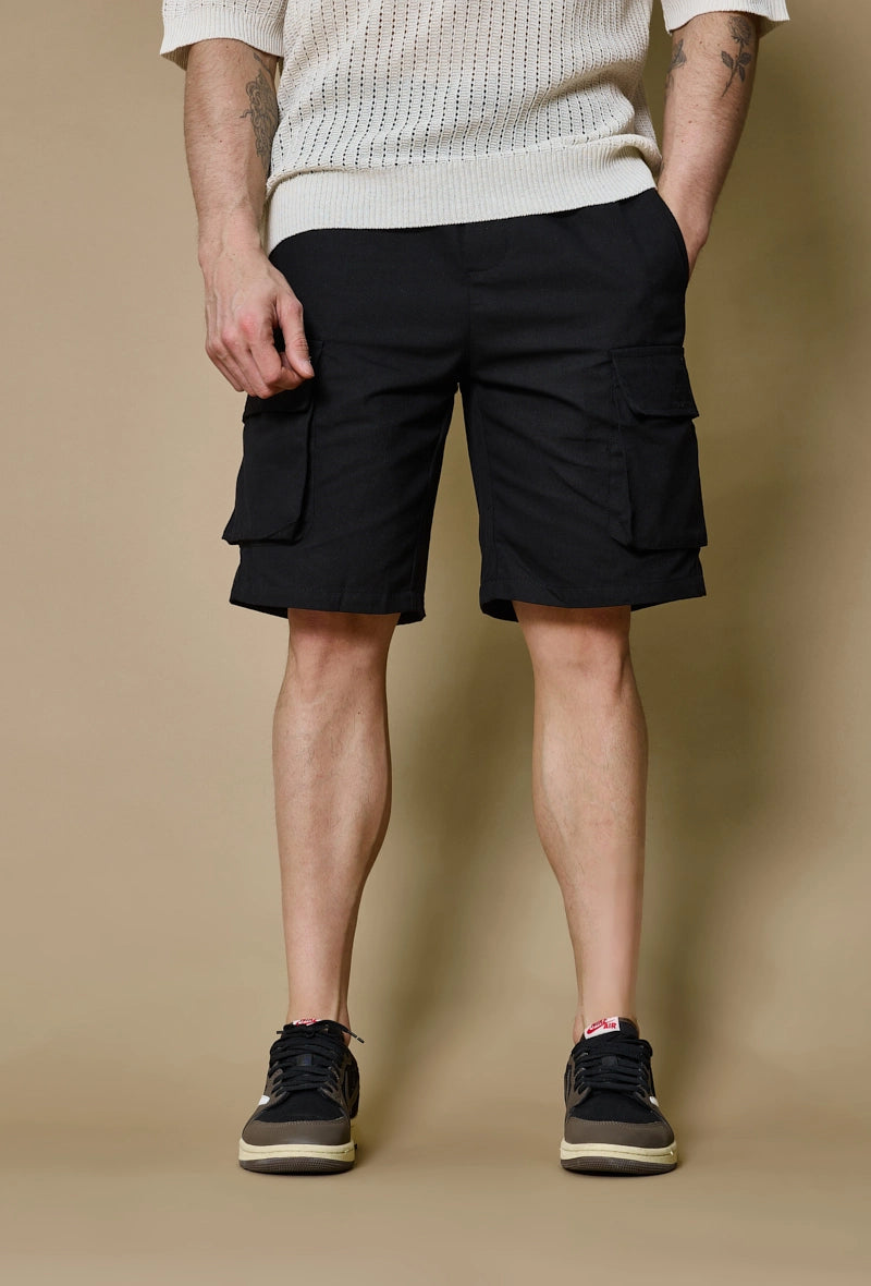 Plain straight cargo shorts