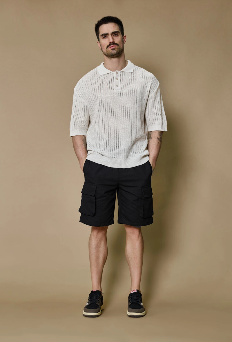 Short cargo droit uni