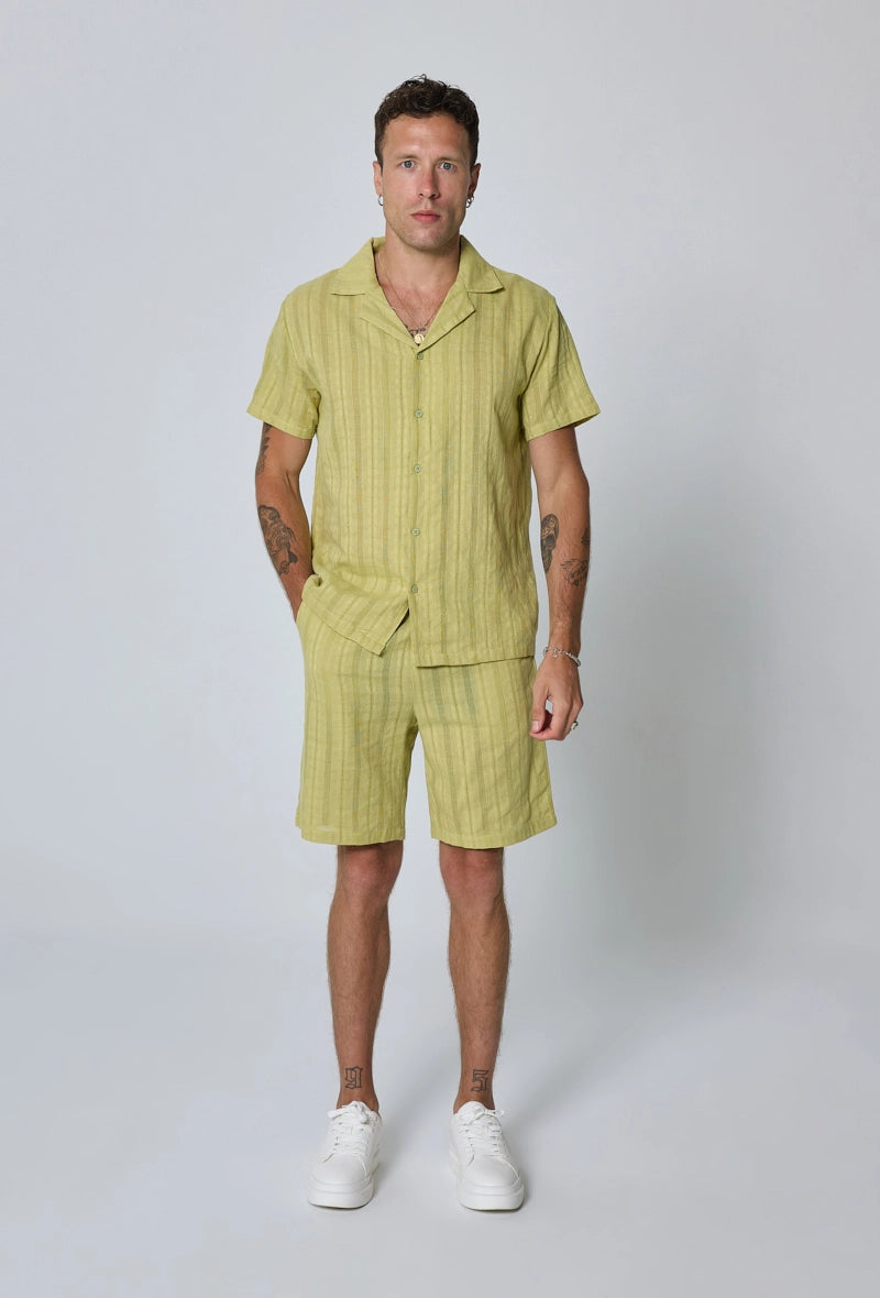 Ensemble à rayures chemise manches courtes short