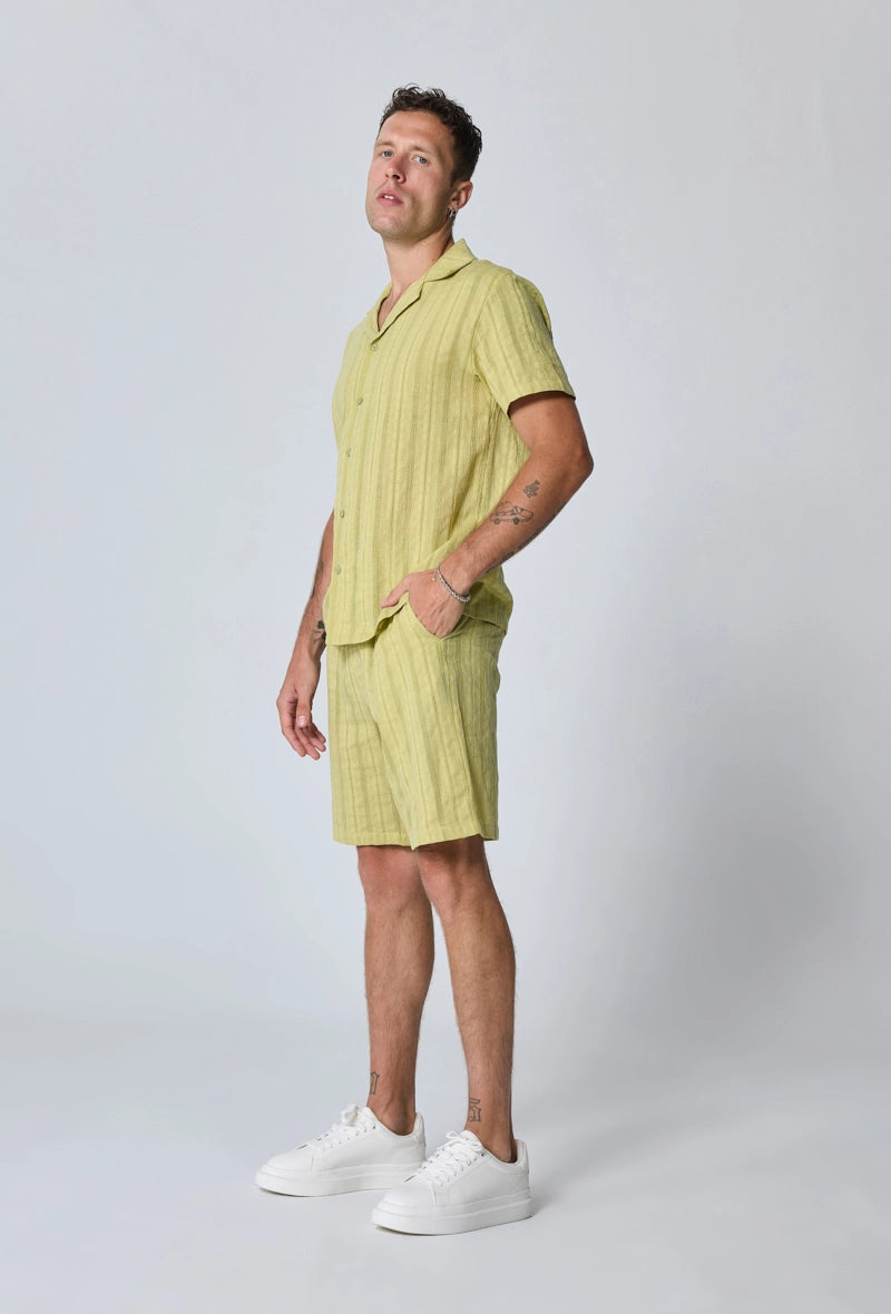 Ensemble à rayures chemise manches courtes short