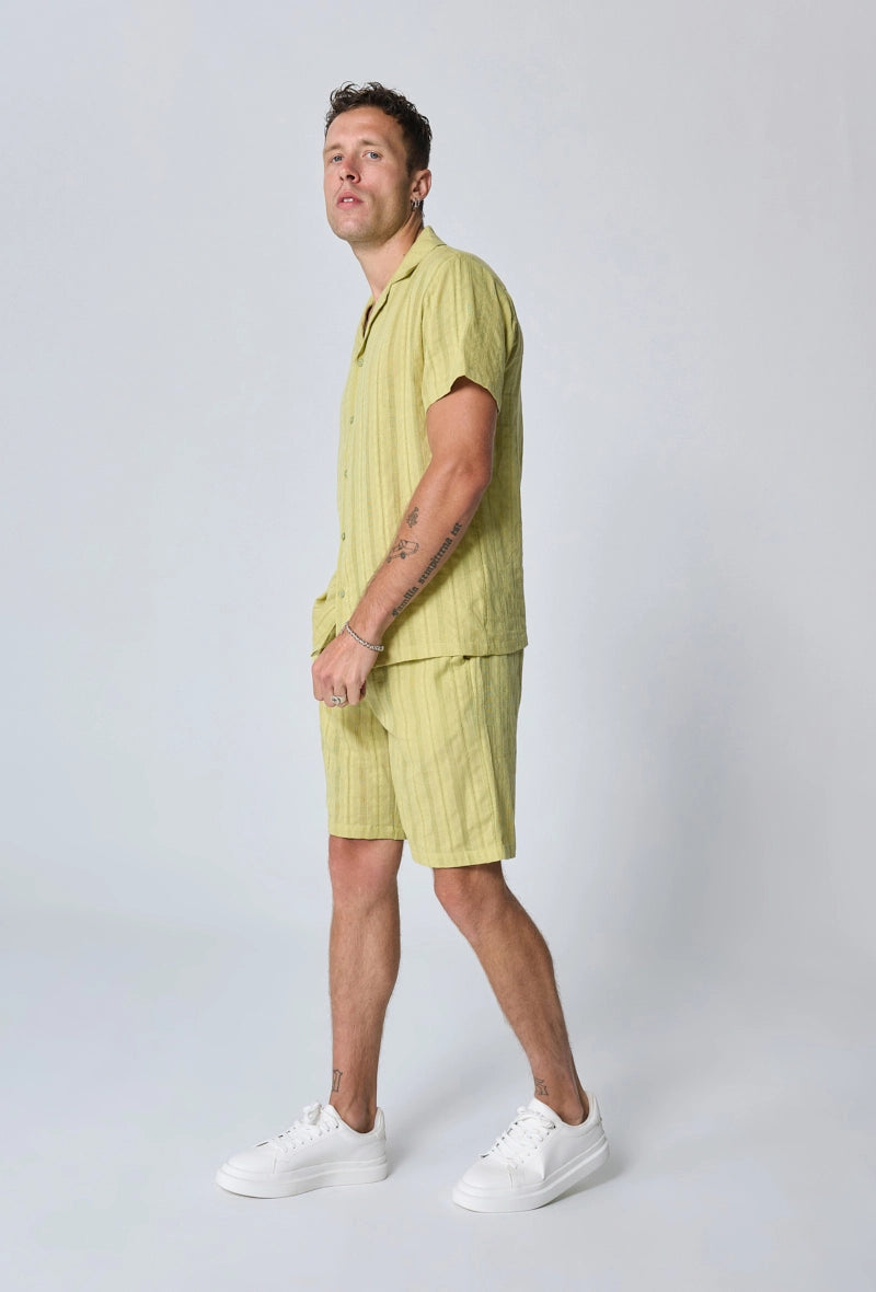 Ensemble à rayures chemise manches courtes short