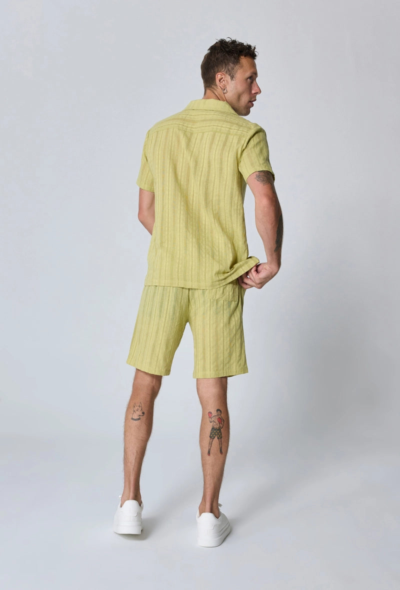 Ensemble à rayures chemise manches courtes short