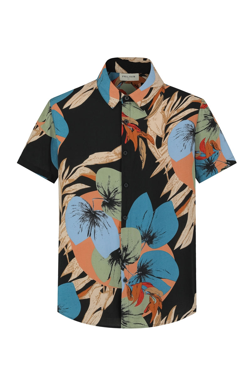 Short-sleeved floral shirt