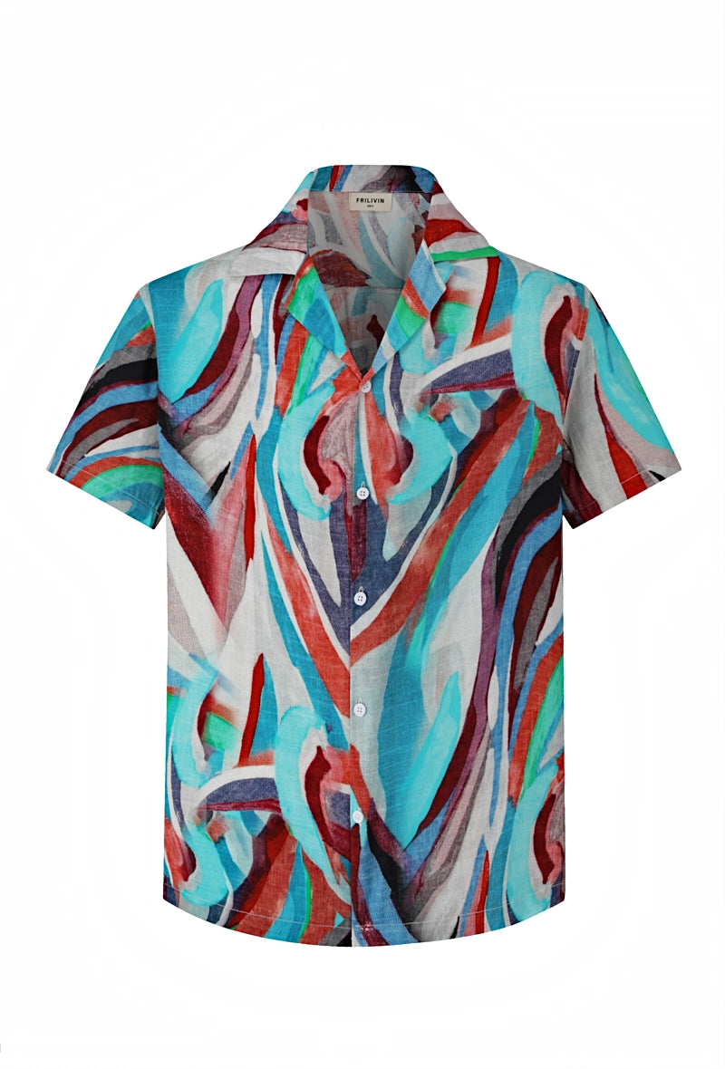 Chemise à motifs abstraits