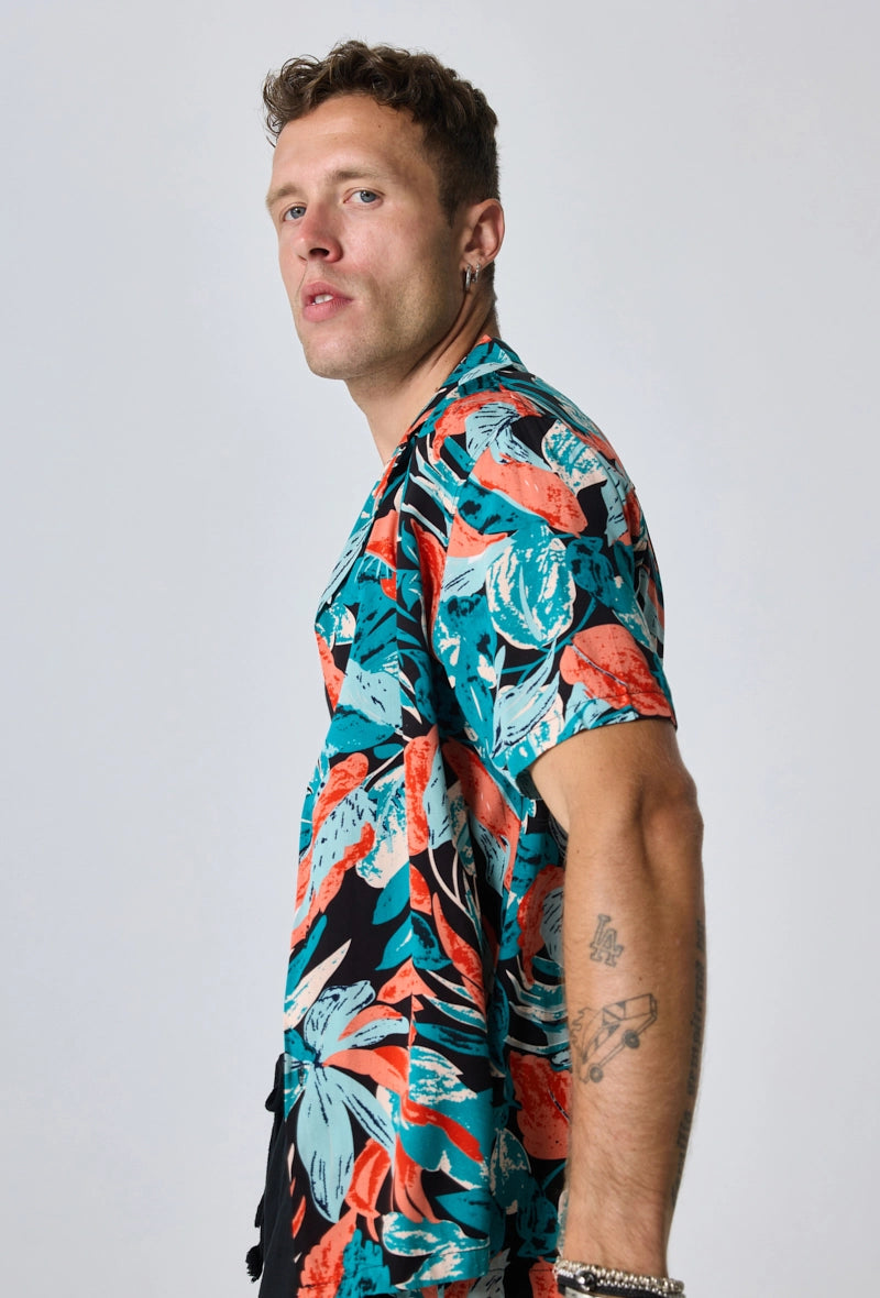 Chemise à motifs tropicals